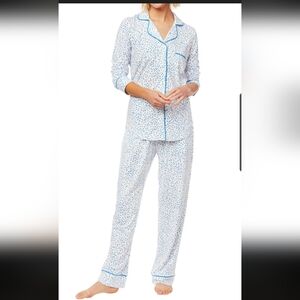The Cat's Pajamas Medium Set White With Blue Dots